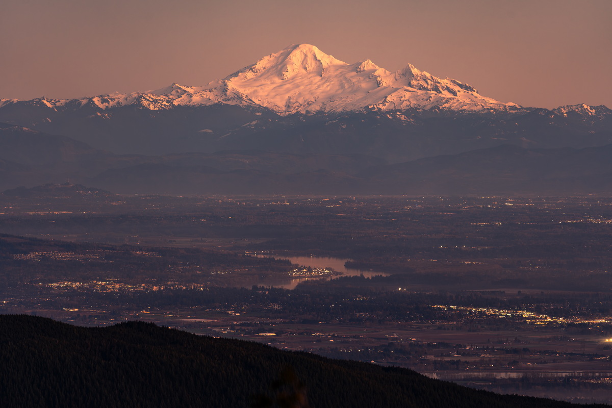 贝克山余晖 03,Last alpenglow on Mount Baker