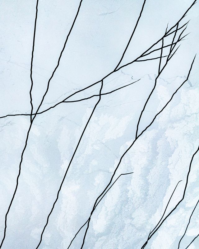 亚伯拉罕湖冰面裂纹(航拍),亚伯拉罕湖 Abraham Lake · 阿尔伯塔 — 韩进一摄