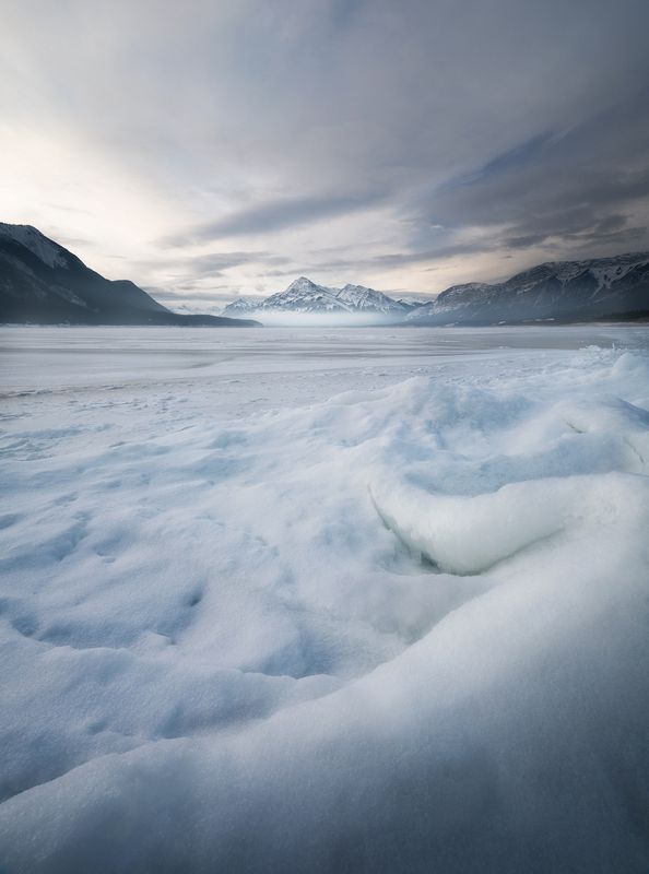 亚伯拉罕湖的风雕雪浪,亚伯拉罕湖 Abraham Lake · 阿尔伯塔 — 韩进一摄